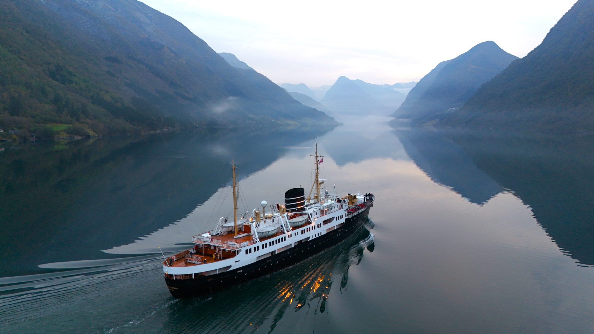 MS Nordstjernen in a Norwegian fjord