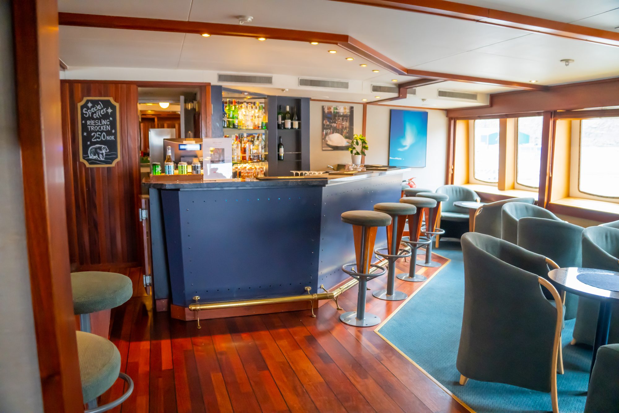The bar in evening light